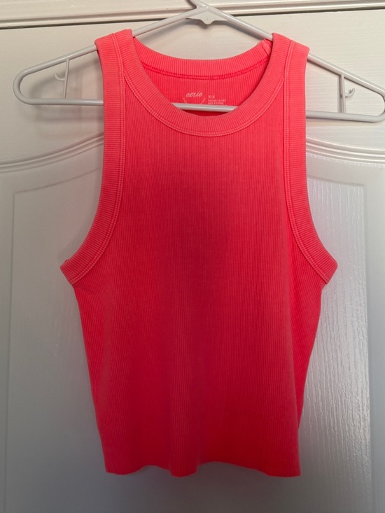 aerie Tops - aerie Neon Coral Ribbed Tank Top